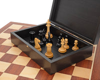JJ Cooke Edition Set di scacchi Nero e Mogano con Custodia per pezzi degli scacchi e Orologio per scacchi digitale