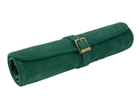 Manopoulos - set da Backgammon arrotolabile in camoscio da viaggio - Verde