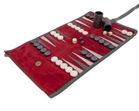 Manopoulos Set da Backgammon arrotolabile da viaggio in camoscio - Bordeaux
