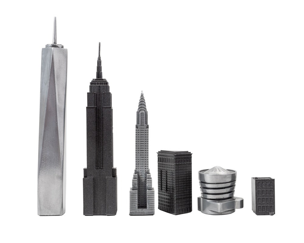 Skyline Premium – Pezzi degli scacchi in metallo – Edizione New York